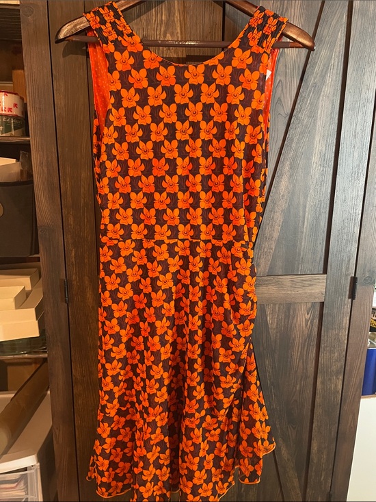 CAbi Dresses & Skirts - CAbi Orange Floral A-Line Dress on Black
